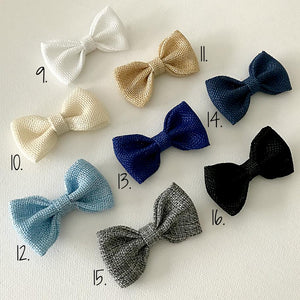 Pippa Burlap Bow Hair Clips